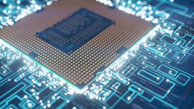 blue circuit board,Technology CPU Light Effect 