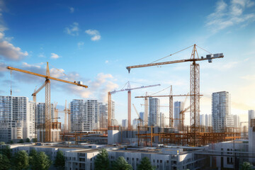 Fototapeta premium construction site with cranes
