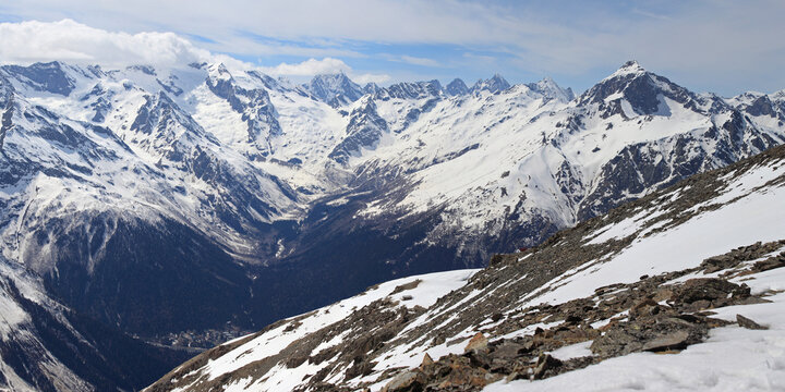Mount Dombay in Teberda nature reserve, Caucasus Mountains, Russia