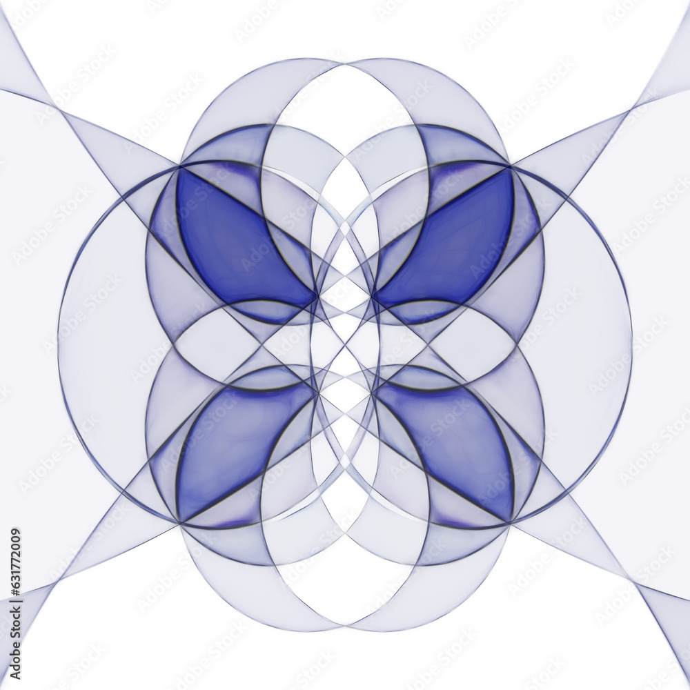 Poster light blue and cobalt curved structural design isolated on a white background