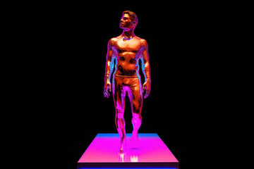 Synthwave holographic man
