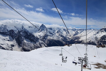 Mount Dombay in Teberda nature reserve, Caucasus Mountains, Russia