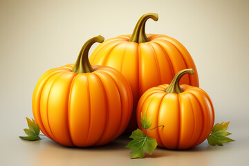 Obraz premium realistic pumpkins isolated background Generative AI