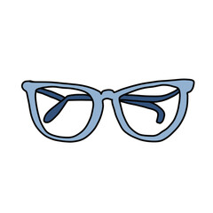 Fototapeta premium Teacher glasses. School doodle color element. Education back to school clip art