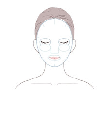 美容液フェイスマスクをする女性