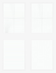 Set of blank lined and squared paper sheets. Vector illustration for your design