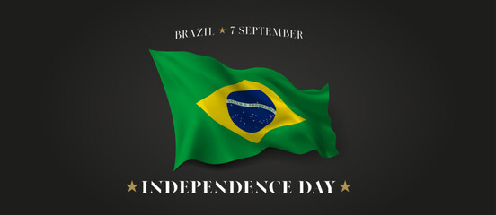 Brazil independence day vector banner, greeting card