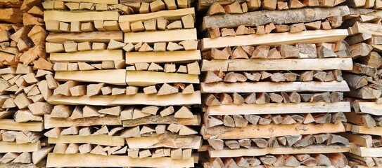 stacked dry firewood as a background