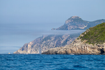 Boat trip near famous Paleokastritsa town, Corfu, Ionian Sea, Greece