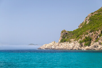 Boat trip near famous Paleokastritsa town, Corfu, Ionian Sea, Greece