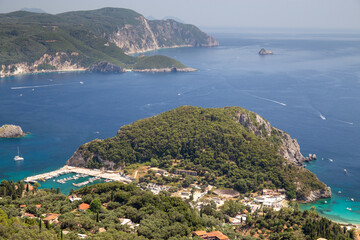 View of the coast of Palaiokastritsa Bay, Corfu, Greece