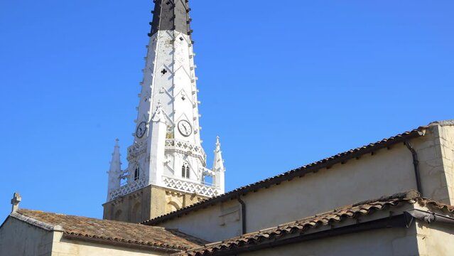 South part of the Sainte-Etienne church in Ars-en-R&eacute;, France