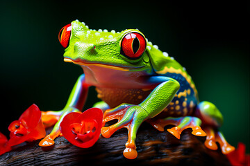 Green tree frog. Generative ai
