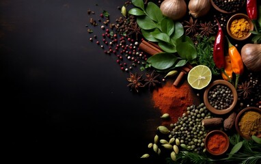 Fototapeta na wymiar Sensational Spices Herbs