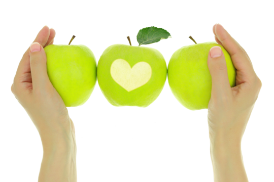 Healthy food, Green apples and female hands isolated on white transparent background, PNG

Keywords language: English