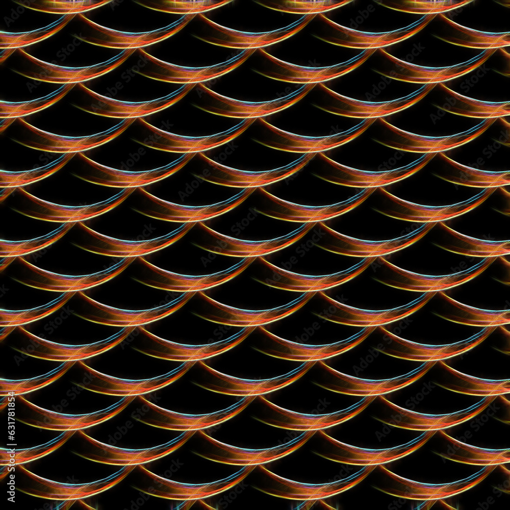 Aufkleber bright metallic gold connected and linked pattern with perforations and a black background