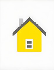 Fototapeta na wymiar 3d yellow house icon isolated on white background 