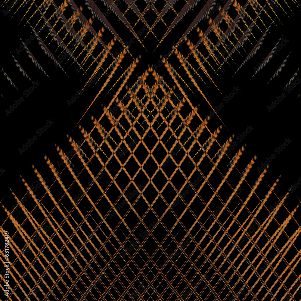 Aufkleber bright metallic gold connected and linked pattern with perforations and a black background