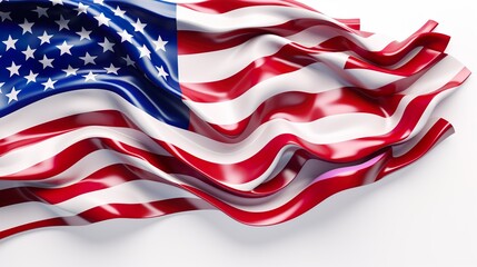 Illustration image of abstract American (USA) flag - 3D rendering