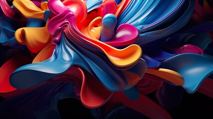 Obraz na płótnie Canvas abstract smooth dynamic shape lines 3d render background