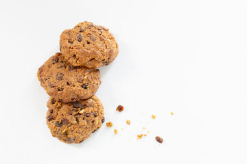 homemade cookies on white background