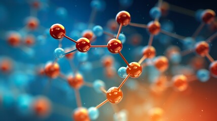 Abstract Nano molecular structure. science chemistry atom