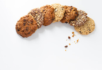 homemade cookies on white background