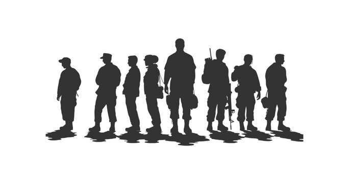 Veterans fit for logo silhouette. Vector illustration design.
