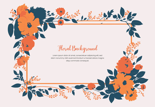 Watercolor Floral Border Design With a Beautiful hand drawn Floral Background