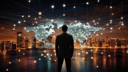 Obraz premium Engineers are overseeing the transportation of cargo with containers inside the warehouse. Container in export and import business and logistics.