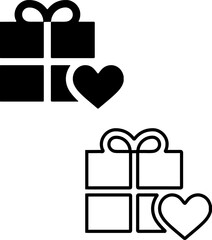 gift box with heart.