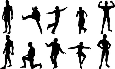 silhouettes of people dancing