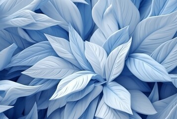 white blue leaves abstract background. generative ai