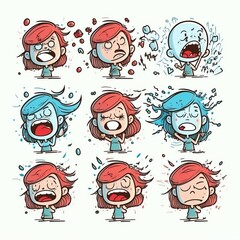 doodle emotion cartoon style