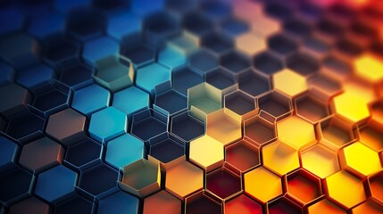 Abstract technological hexagonal background. 3d rendering watercolor