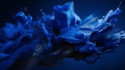 blue liquid splash on dark background