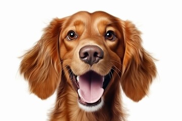 Happy dog portrait, Pet products, Pet care,White background - obrazy, fototapety, plakaty