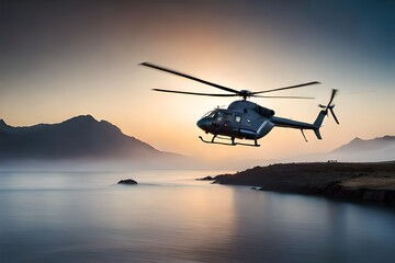Fototapeta premium helicopter in the sky