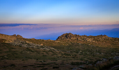 Evevning hiking to Cherni vrah peak, Vitosha mountain, Bulgaria