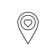 love location icon. outline icon