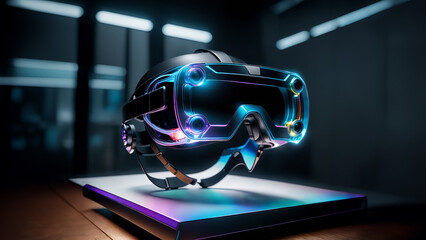 High-tech VR glasses, Virtual Reality, AI generated image