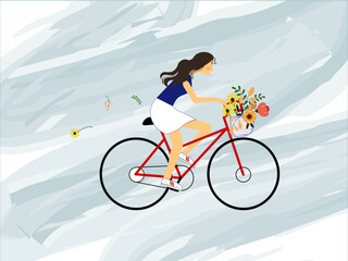 Fototapeta na wymiar girl on bicycle