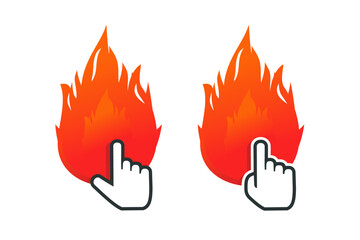 Click fire icon. Illustration vector