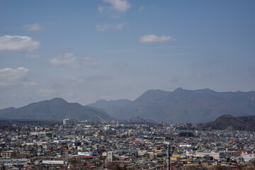 山梨県富士吉田市の街並み