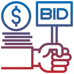Bid line icon,linear,outline,graphic,illustration