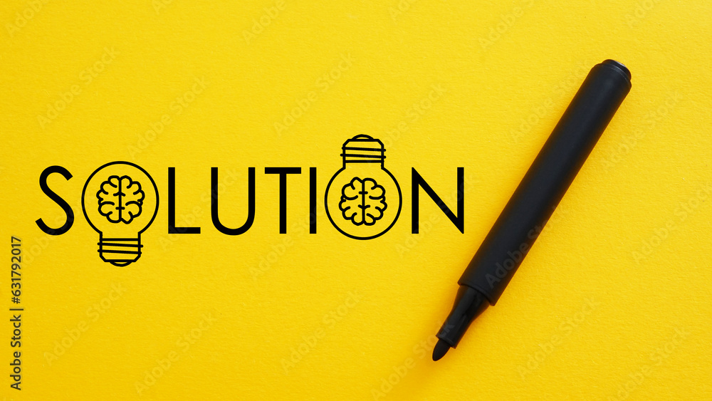 Poster problem solution. symbol of brainstorming, creative ideas, thinking