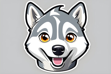 Cute and adorable 2D Welsh Siberian Husky (Generative AI)