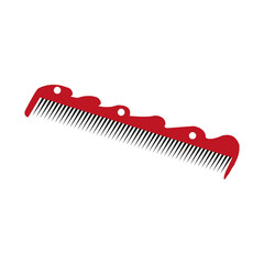 line Art style Beauty comb hair salon icon in flat, isolated on white background vector design comb and hair