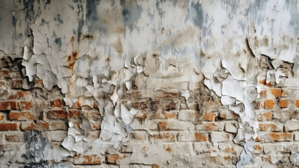 Background, texture of old white wall. Generative AI technology.
