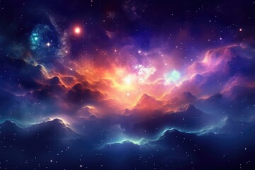 Colorful, stars and space background, universe wallpaper. Generative Ai.
